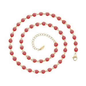 Red Evil Eye Necklace 14k Gold Plated Luxury Jewelry